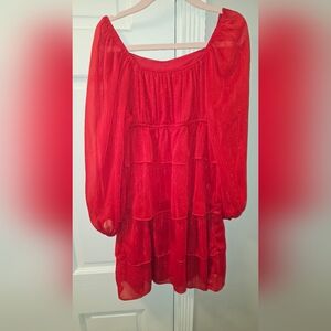 Chelsea & Violet Red and Gold Holiday Dress